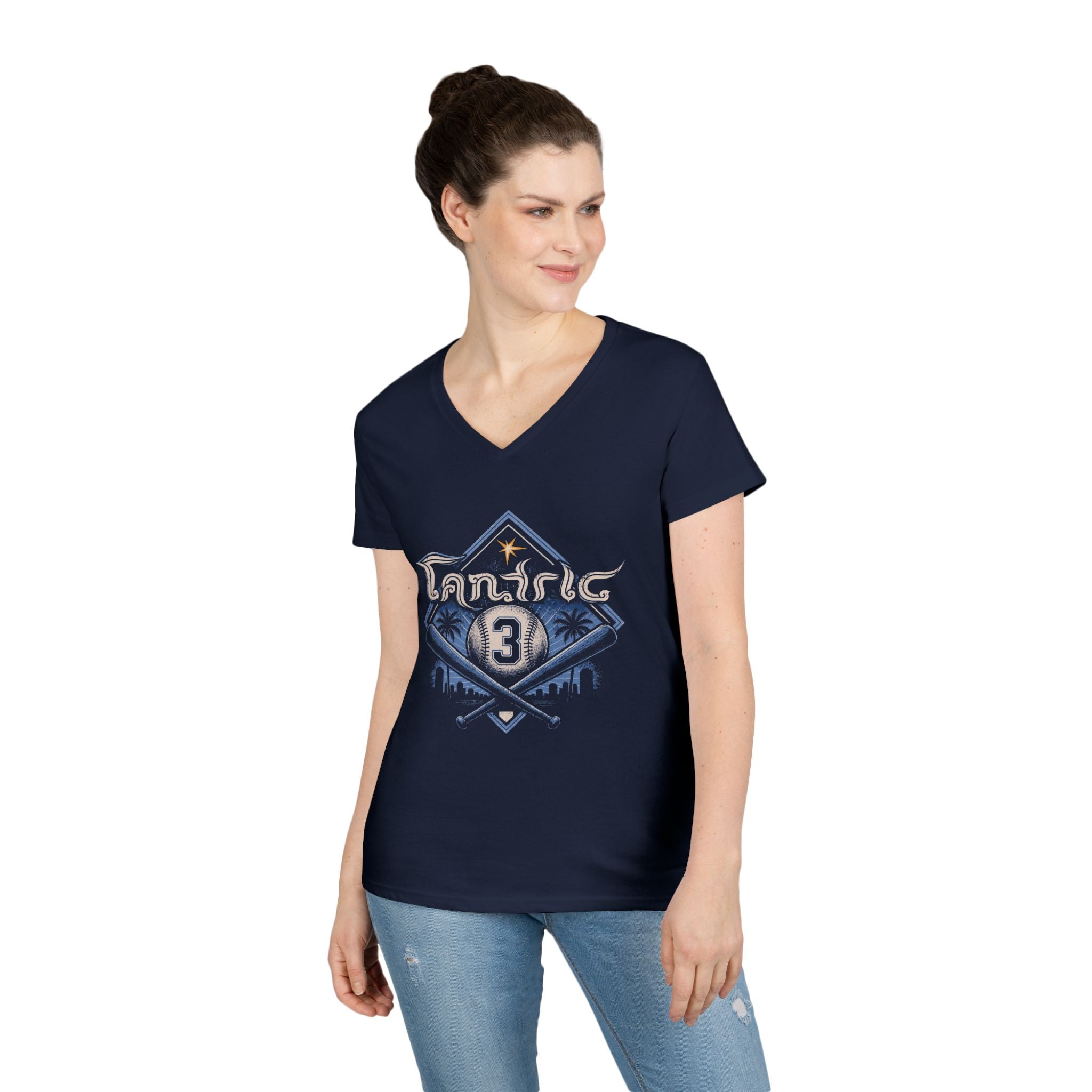 Tantric Tampa Bay Rays Ladies' V-Neck T-Shirt